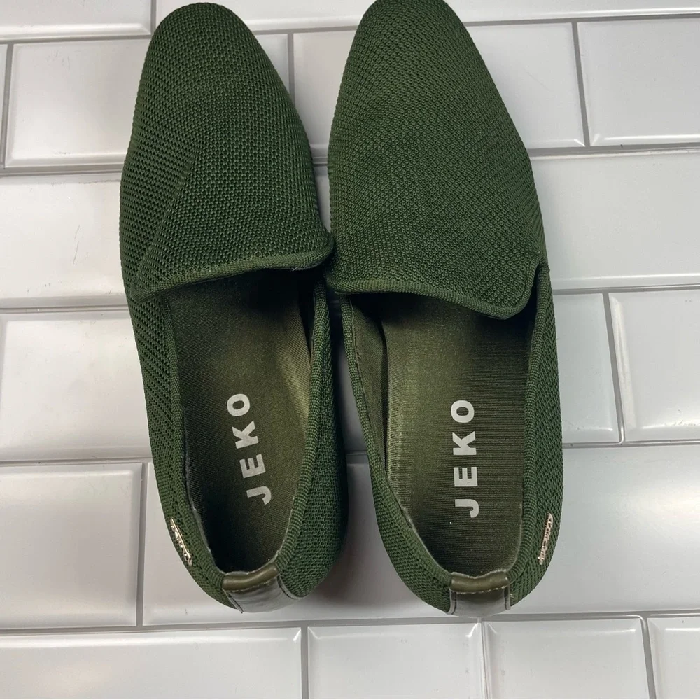 Men's Jeko‎ Green Mesh Slip-On Loafers Driving Shoes Size 8
